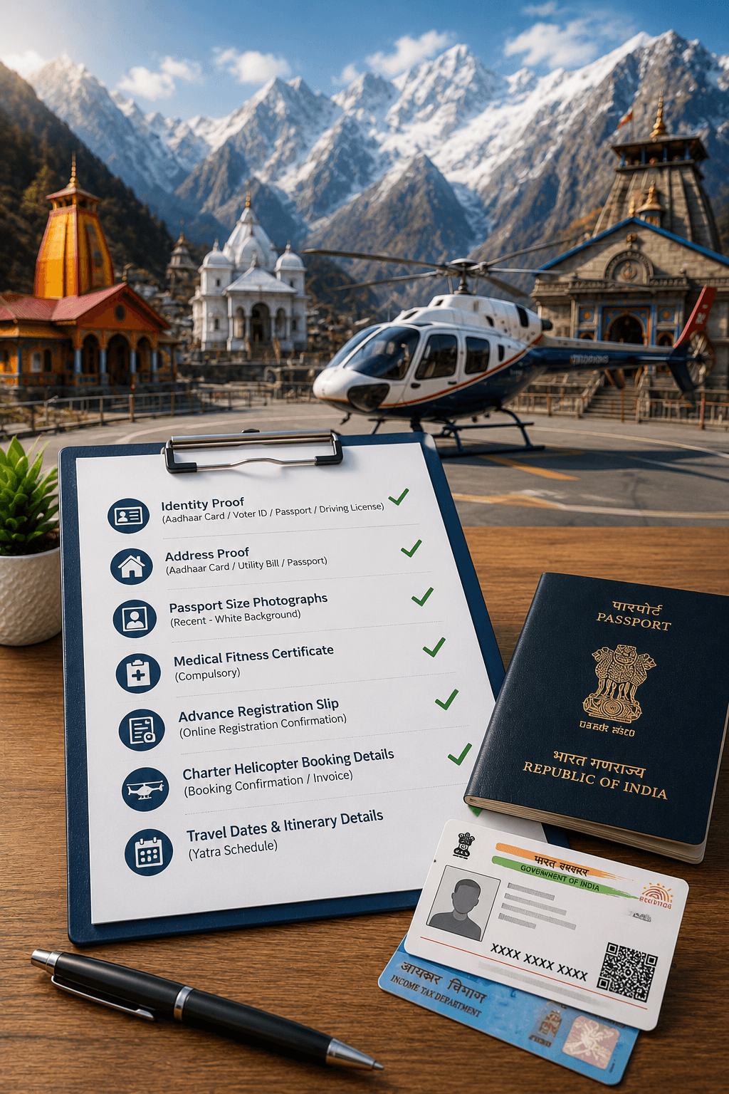 Documents Required for Chardham Yatra Registration 2025 by Charter Helicopter